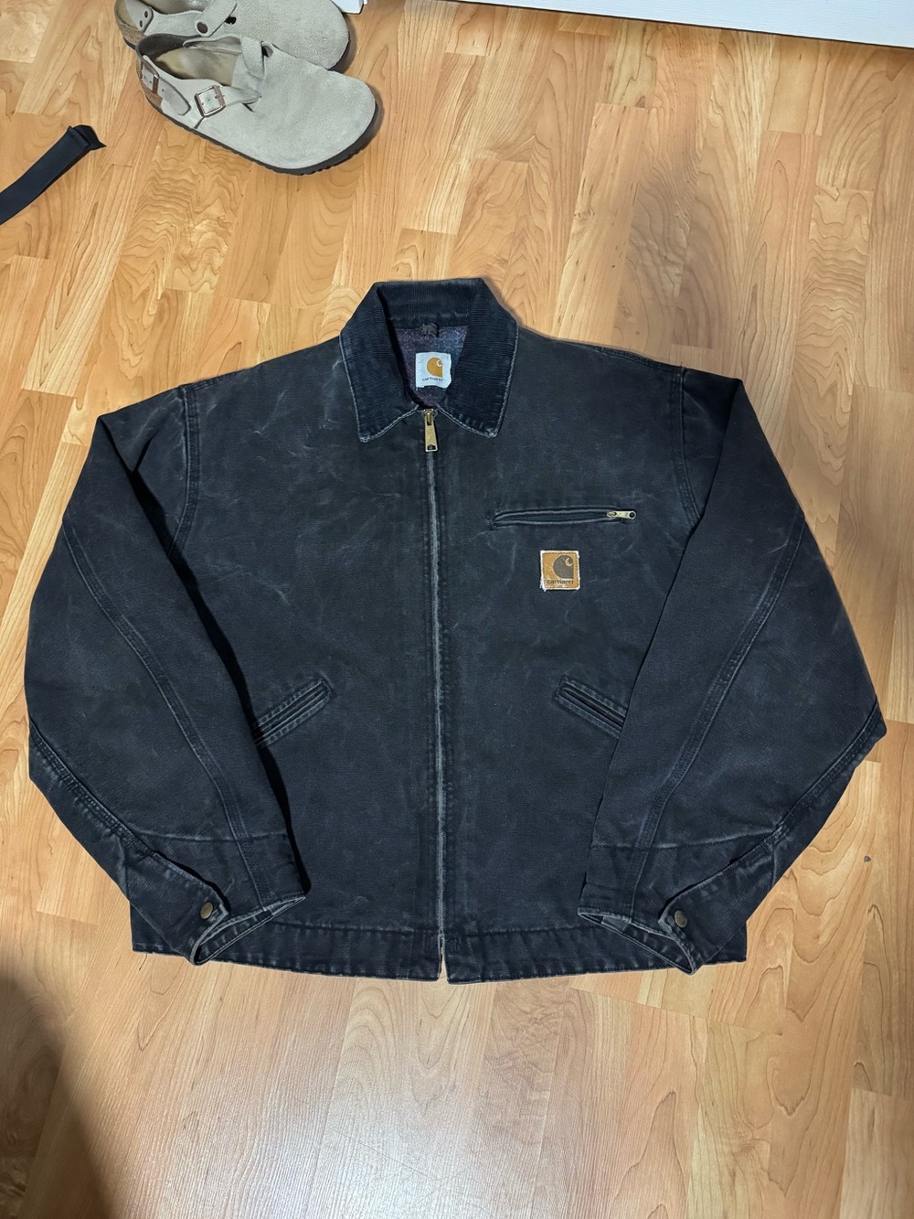 Carhartt Detroit Jacket Blanket Lined Mens L J43 Onyx Black